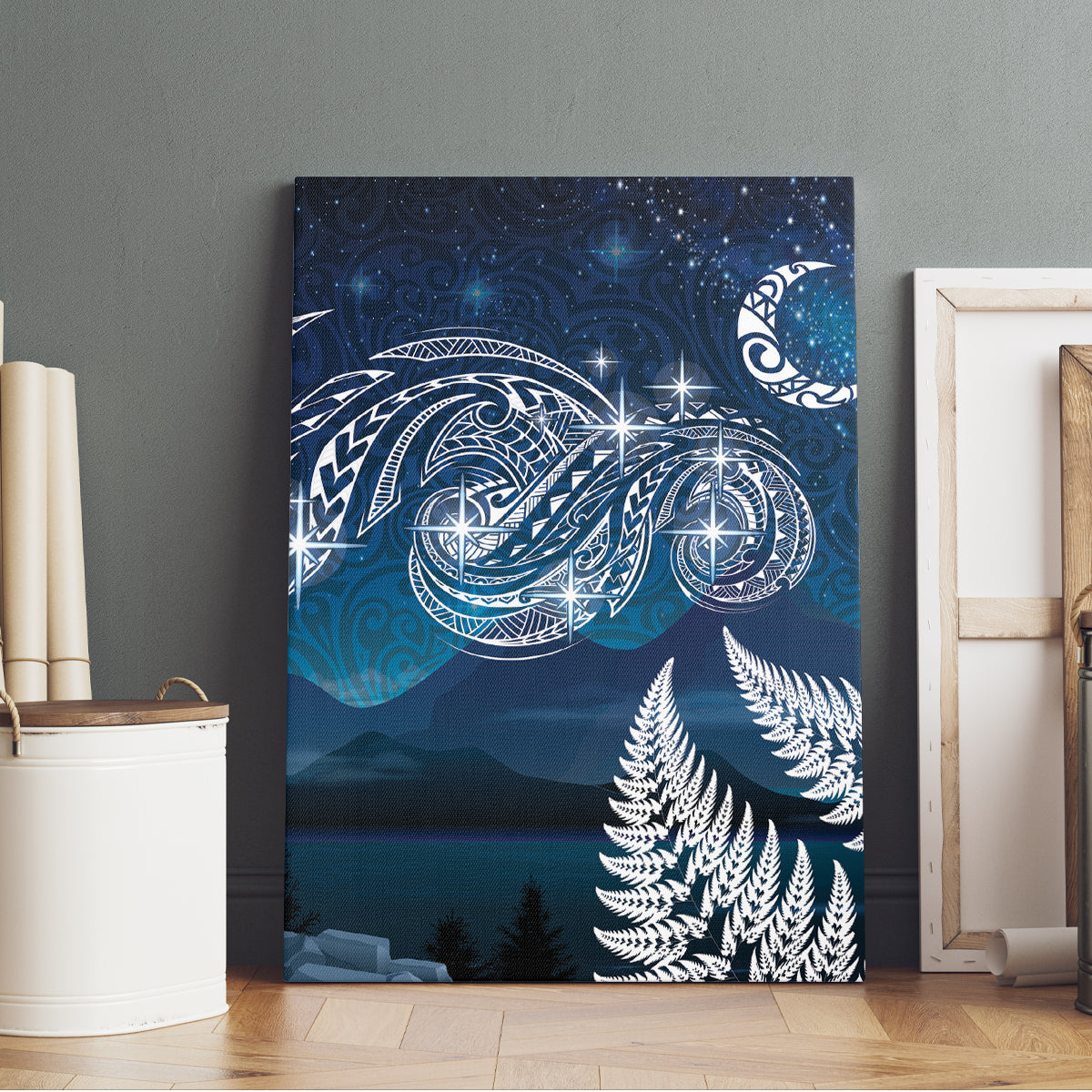 New Zealand Matariki Canvas Wall Art Starry Night Style