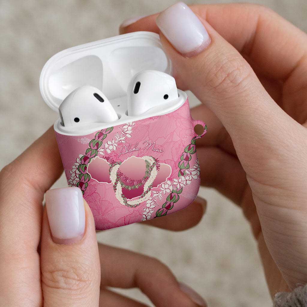 Hawaii Maui Island Flowers Lei AirPods Case Lokelani Rose Pink