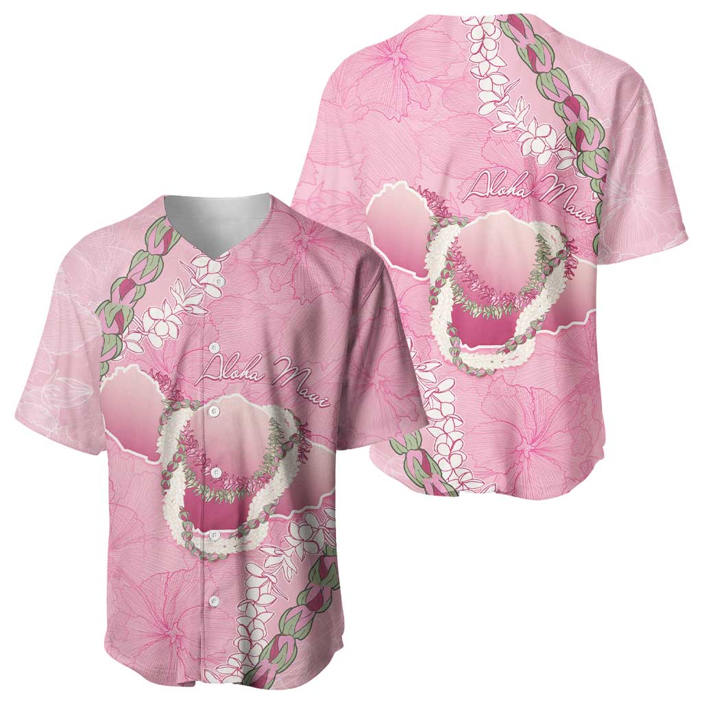 Hawaii Maui Island Flowers Lei Baseball Jersey Lokelani Rose Pink