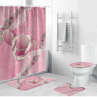 Hawaii Maui Island Flowers Lei Bathroom Set Lokelani Rose Pink LT7 Bathroom Set (4 pcs) Pink - Polynesian Pride