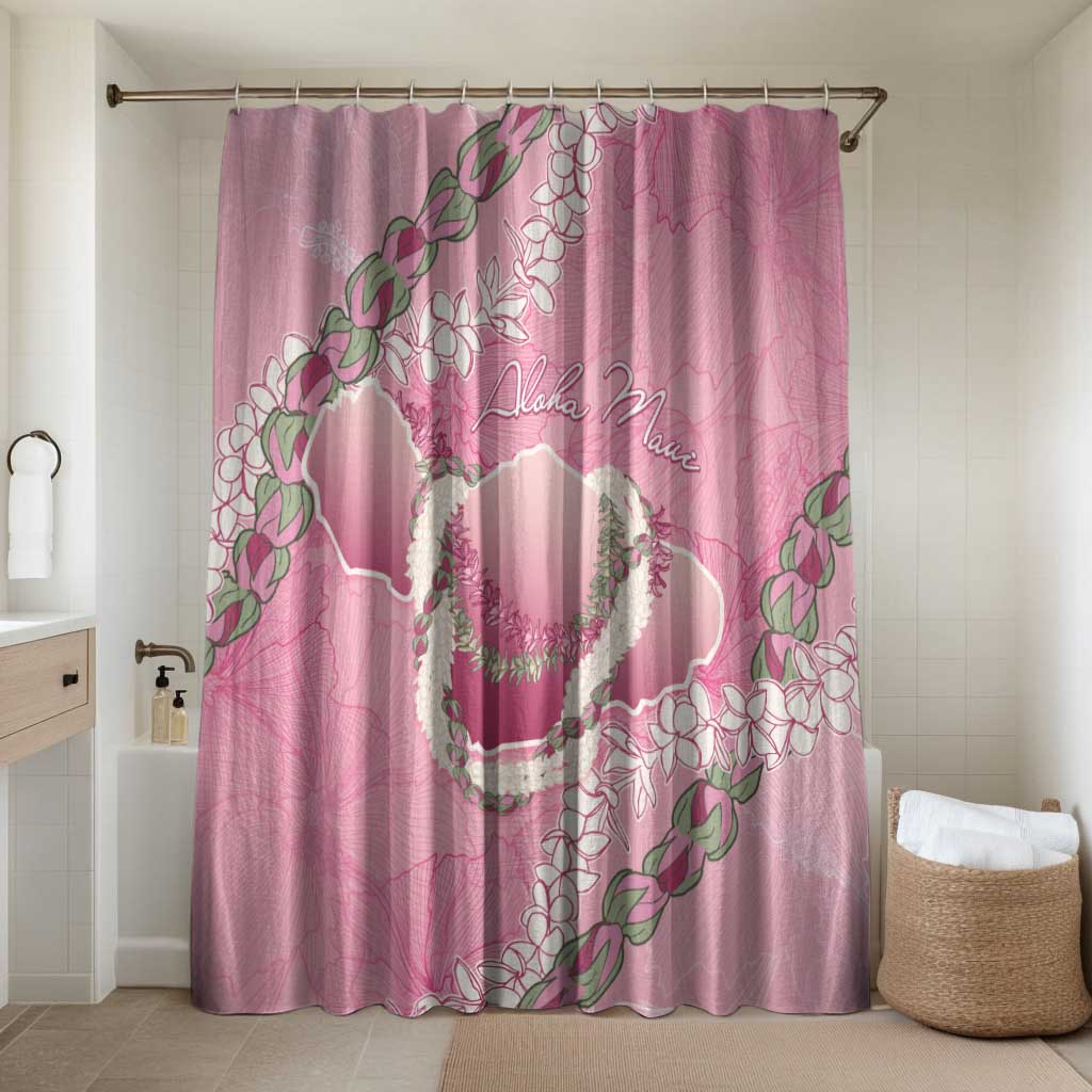 Hawaii Maui Island Flowers Lei Bathroom Set Lokelani Rose Pink LT7 Shower Curtain Only Pink - Polynesian Pride