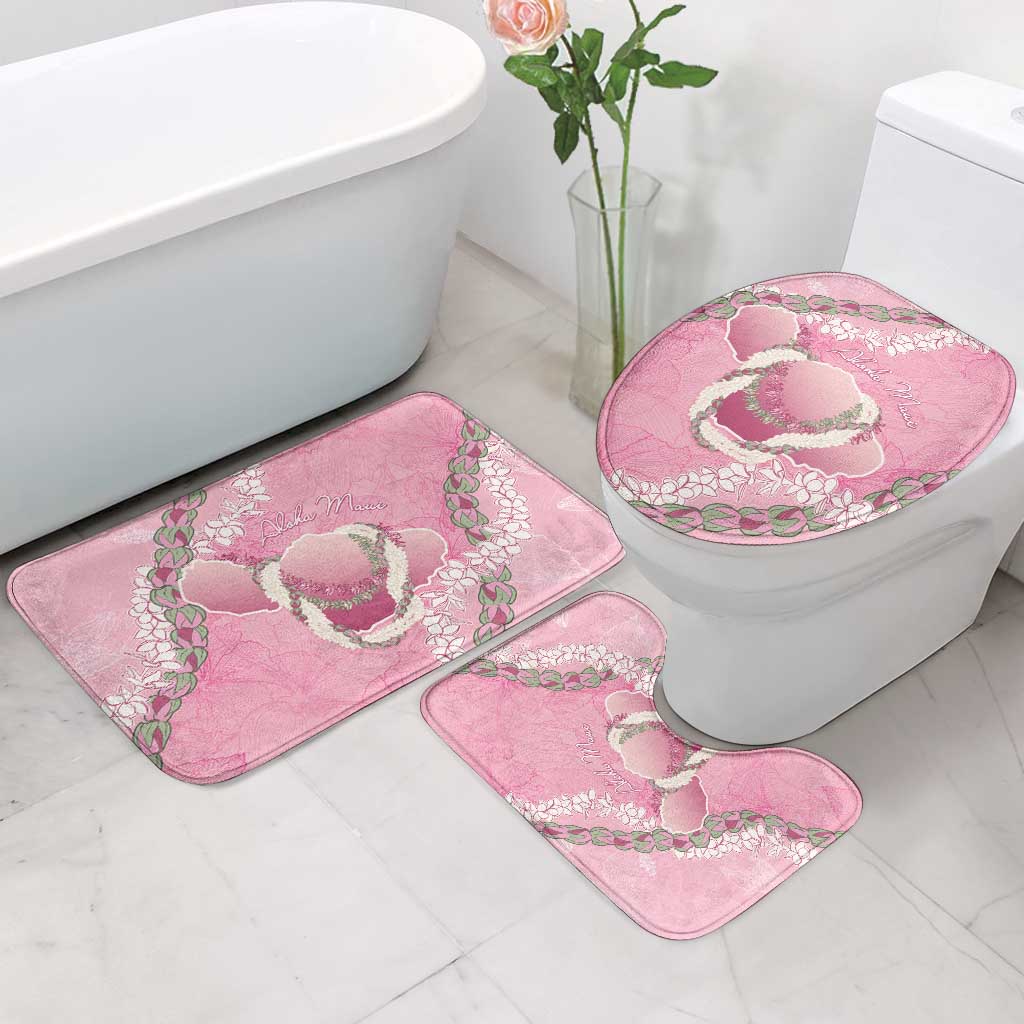 Hawaii Maui Island Flowers Lei Bathroom Set Lokelani Rose Pink LT7 - Polynesian Pride
