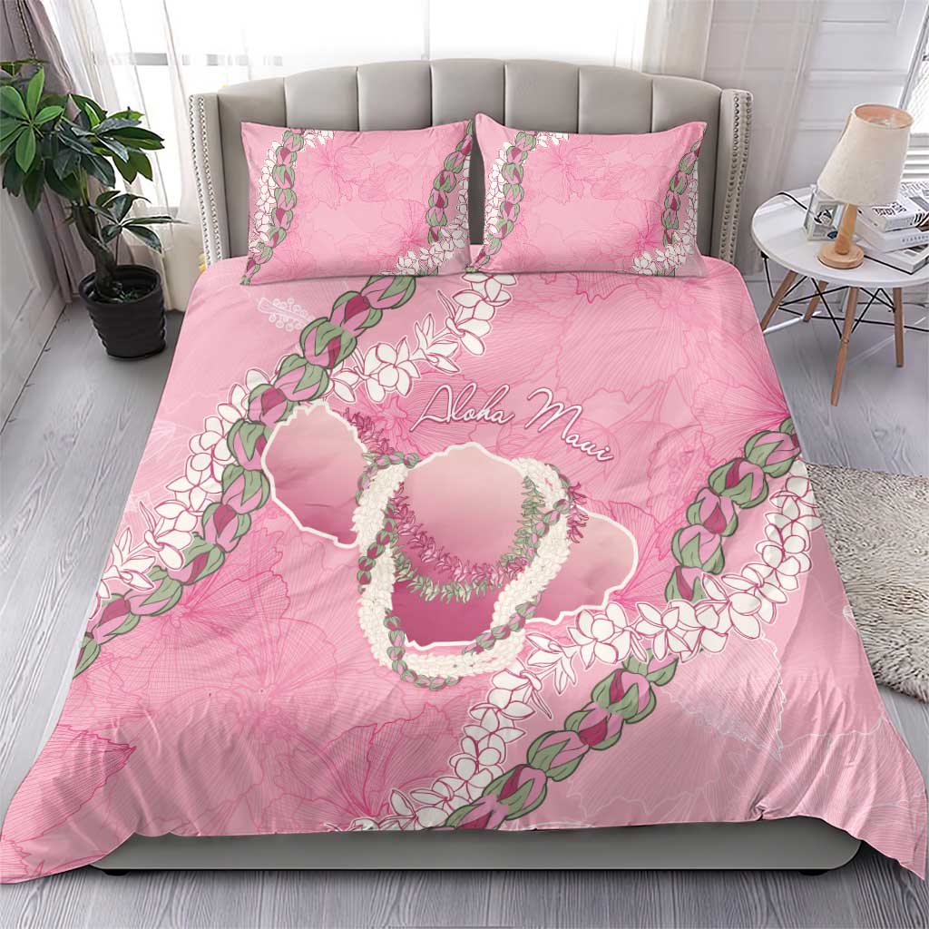 Hawaii Maui Island Flowers Lei Bedding Set Lokelani Rose Pink