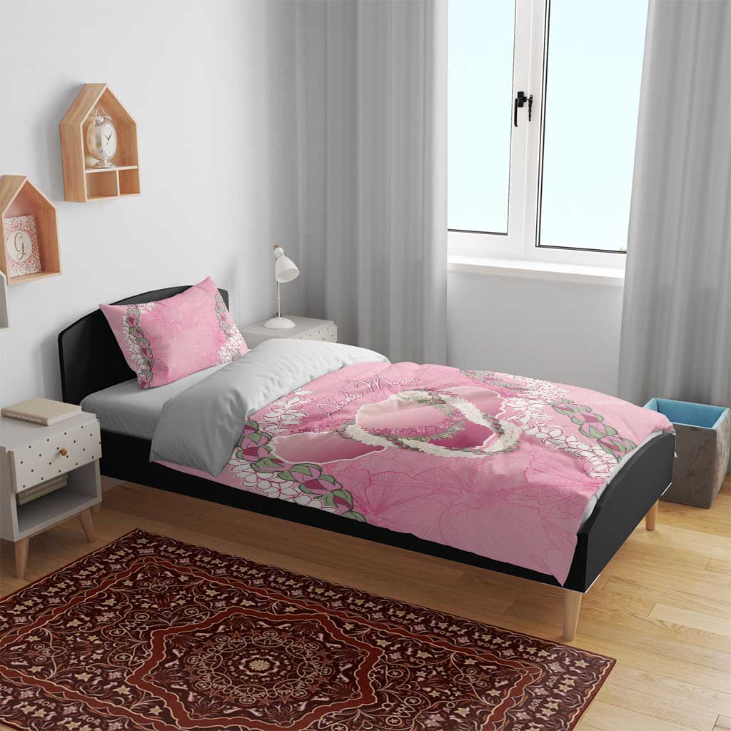 Hawaii Maui Island Flowers Lei Bedding Set Lokelani Rose Pink