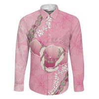 Hawaii Maui Island Flowers Lei Family Matching Mermaid Dress and Hawaiian Shirt Lokelani Rose Pink