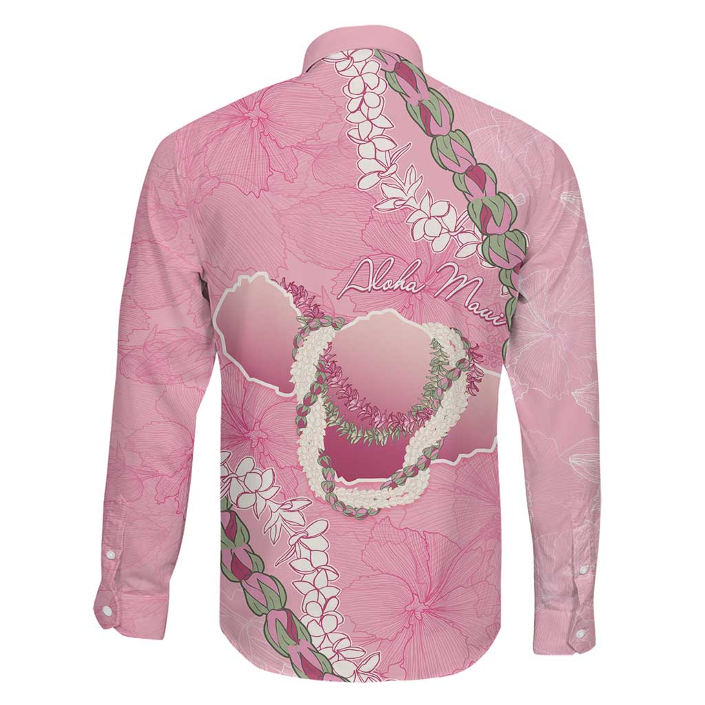 Hawaii Maui Island Flowers Lei Family Matching Puletasi and Hawaiian Shirt Lokelani Rose Pink