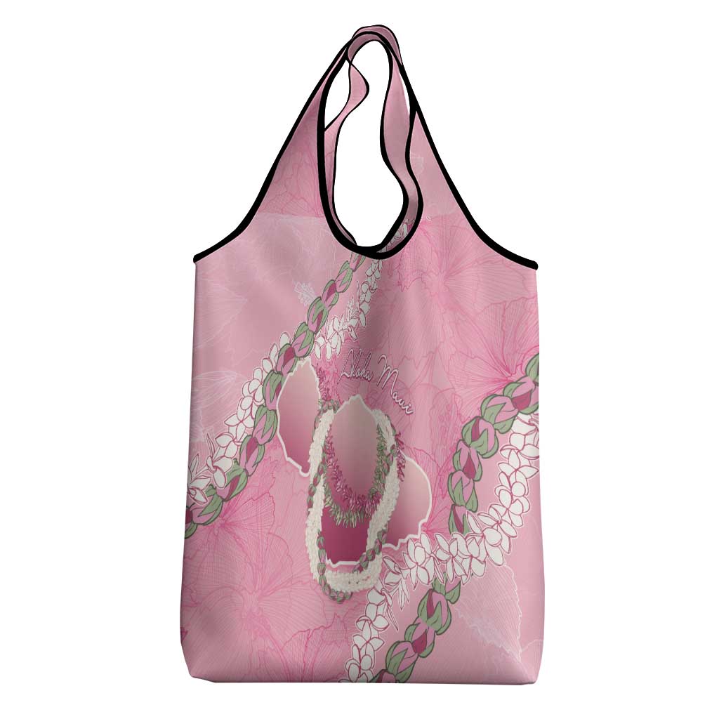 Hawaii Maui Island Flowers Lei Grocery Bag Lokelani Rose Pink
