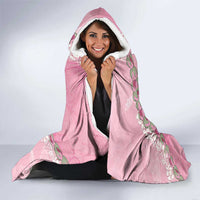 Hawaii Maui Island Flowers Lei Hooded Blanket Lokelani Rose Pink