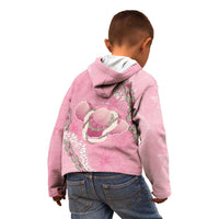 Hawaii Maui Island Flowers Lei Kid Hoodie Lokelani Rose Pink