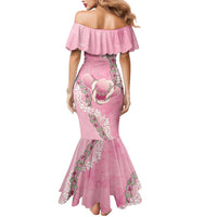Hawaii Maui Island Flowers Lei Mermaid Dress Lokelani Rose Pink