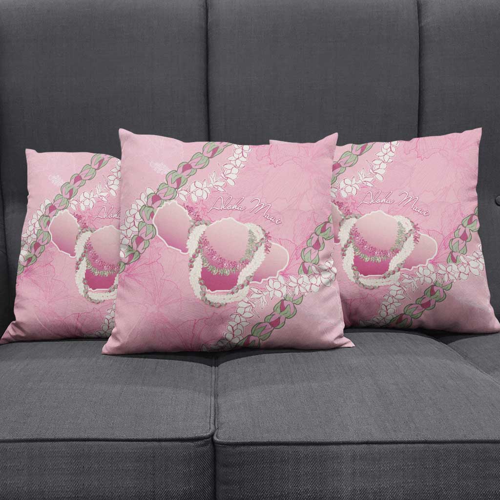 Hawaii Maui Island Flowers Lei Pillow Cover Lokelani Rose Pink