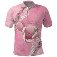 Hawaii Maui Island Flowers Lei Polo Shirt Lokelani Rose Pink LT7 Pink - Polynesian Pride