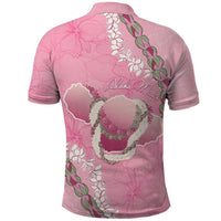 Hawaii Maui Island Flowers Lei Polo Shirt Lokelani Rose Pink LT7 - Polynesian Pride
