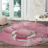 Hawaii Maui Island Flowers Lei Round Carpet Lokelani Rose Pink