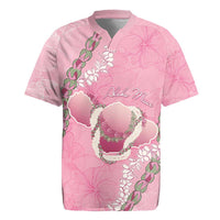Hawaii Maui Island Flowers Lei Rugby Jersey Lokelani Rose Pink