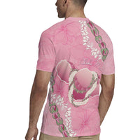Hawaii Maui Island Flowers Lei Rugby Jersey Lokelani Rose Pink
