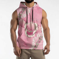 Hawaii Maui Island Flowers Lei Sleeveless Hoodie Lokelani Rose Pink