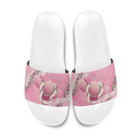 Hawaii Maui Island Flowers Lei Slide Sandals Lokelani Rose Pink