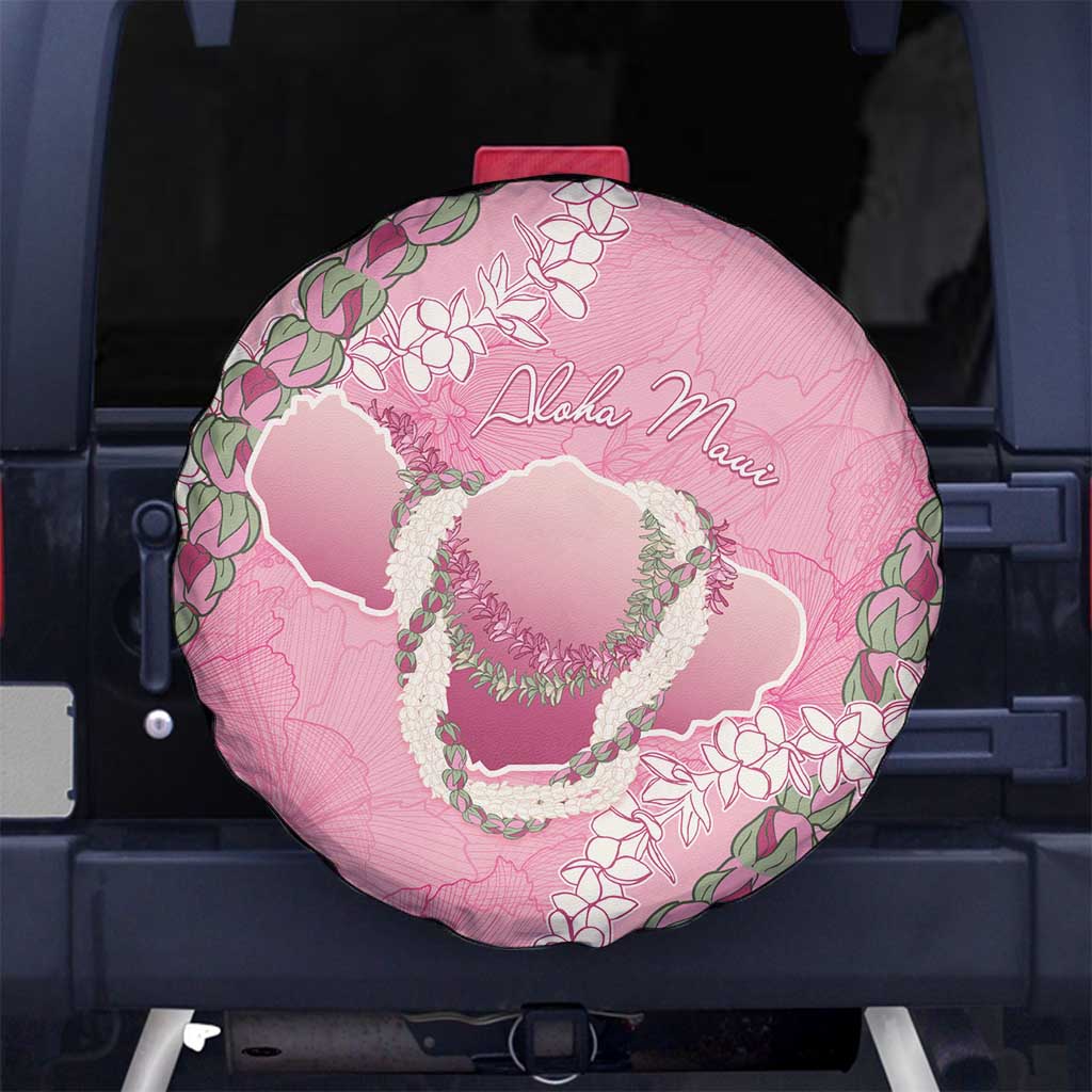 Hawaii Maui Island Flowers Lei Spare Tire Cover Lokelani Rose Pink
