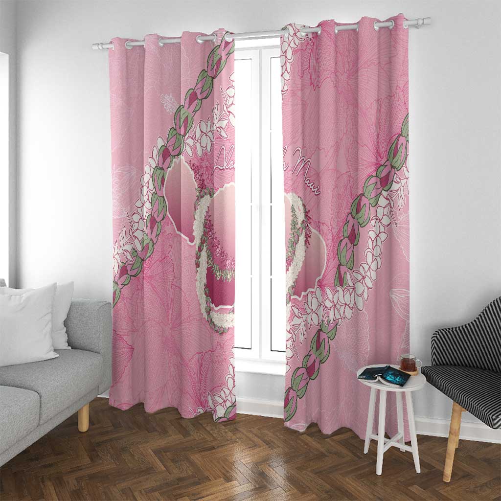 Hawaii Maui Island Flowers Lei Window Curtain Lokelani Rose Pink