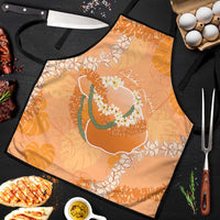 Hawaii Lanai Island Flowers Lei Apron Orange Kaunaoa Mix Maile