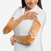 Hawaii Lanai Island Flowers Lei Arm Sleeves Orange Kaunaoa Mix Maile