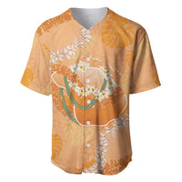 Hawaii Lanai Island Flowers Lei Baseball Jersey Orange Kaunaoa Mix Maile