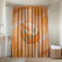 Hawaii Lanai Island Flowers Lei Bathroom Set Orange Kaunaoa Mix Maile