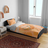 Hawaii Lanai Island Flowers Lei Bedding Set Orange Kaunaoa Mix Maile