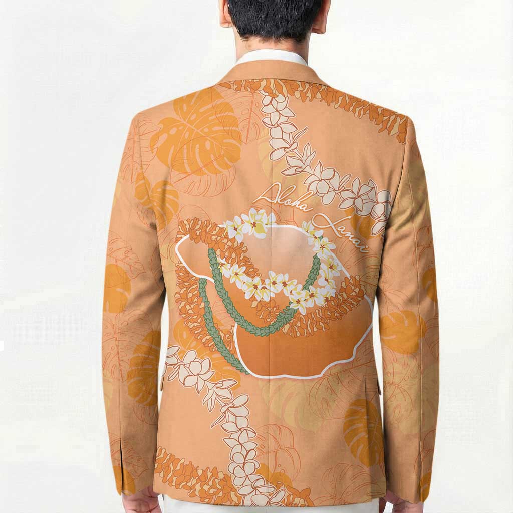 Hawaii Lanai Island Flowers Lei Blazer Orange Kaunaoa Mix Maile LT7 - Polynesian Pride