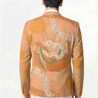 Hawaii Lanai Island Flowers Lei Blazer Orange Kaunaoa Mix Maile LT7 - Polynesian Pride
