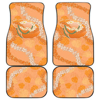 Hawaii Lanai Island Flowers Lei Car Mats Orange Kaunaoa Mix Maile