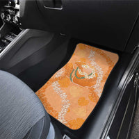 Hawaii Lanai Island Flowers Lei Car Mats Orange Kaunaoa Mix Maile