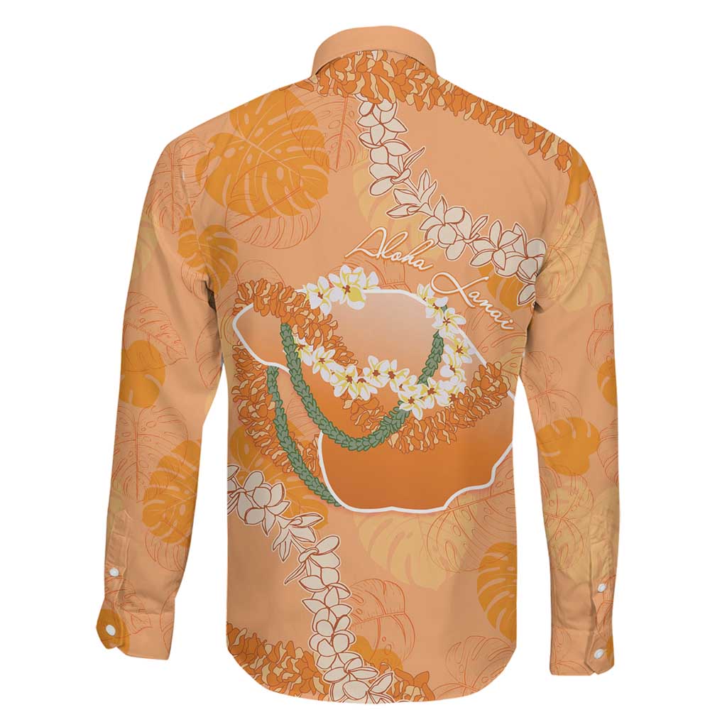 Hawaii Lanai Island Flowers Lei Family Matching Off Shoulder Short Dress and Hawaiian Shirt Orange Kaunaoa Mix Maile LT7 - Polynesian Pride