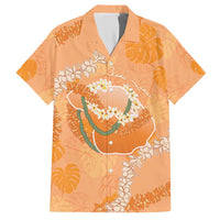 Hawaii Lanai Island Flowers Lei Hawaiian Shirt Orange Kaunaoa Mix Maile LT7 Orange - Polynesian Pride