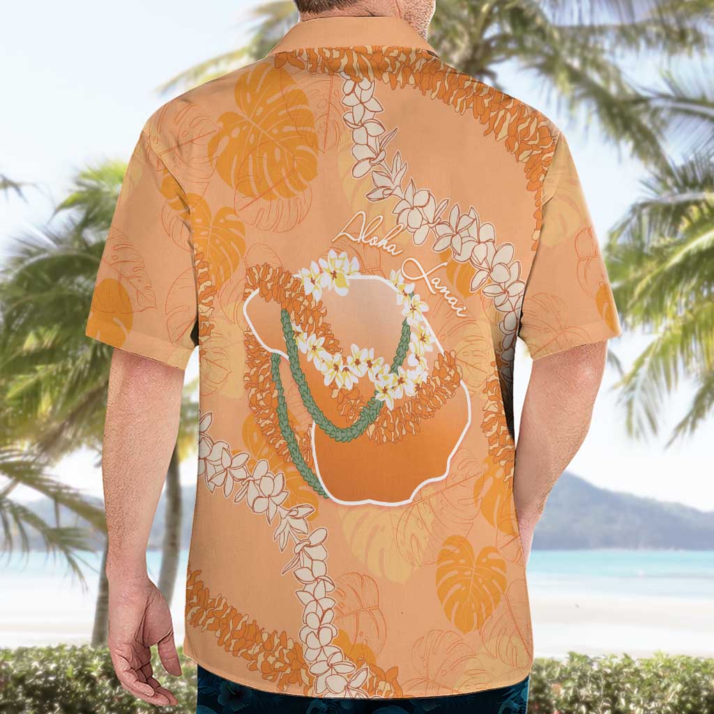Hawaii Lanai Island Flowers Lei Hawaiian Shirt Orange Kaunaoa Mix Maile LT7 - Polynesian Pride