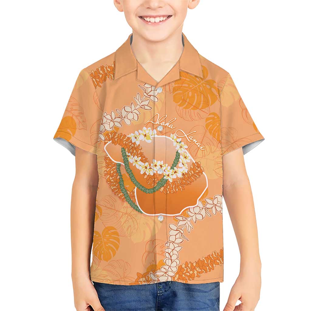 Hawaii Lanai Island Flowers Lei Hawaiian Shirt Orange Kaunaoa Mix Maile LT7 - Polynesian Pride