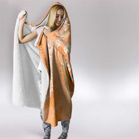 Hawaii Lanai Island Flowers Lei Hooded Blanket Orange Kaunaoa Mix Maile