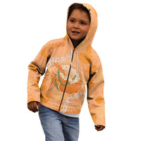 Hawaii Lanai Island Flowers Lei Kid Hoodie Orange Kaunaoa Mix Maile LT7 - Polynesian Pride