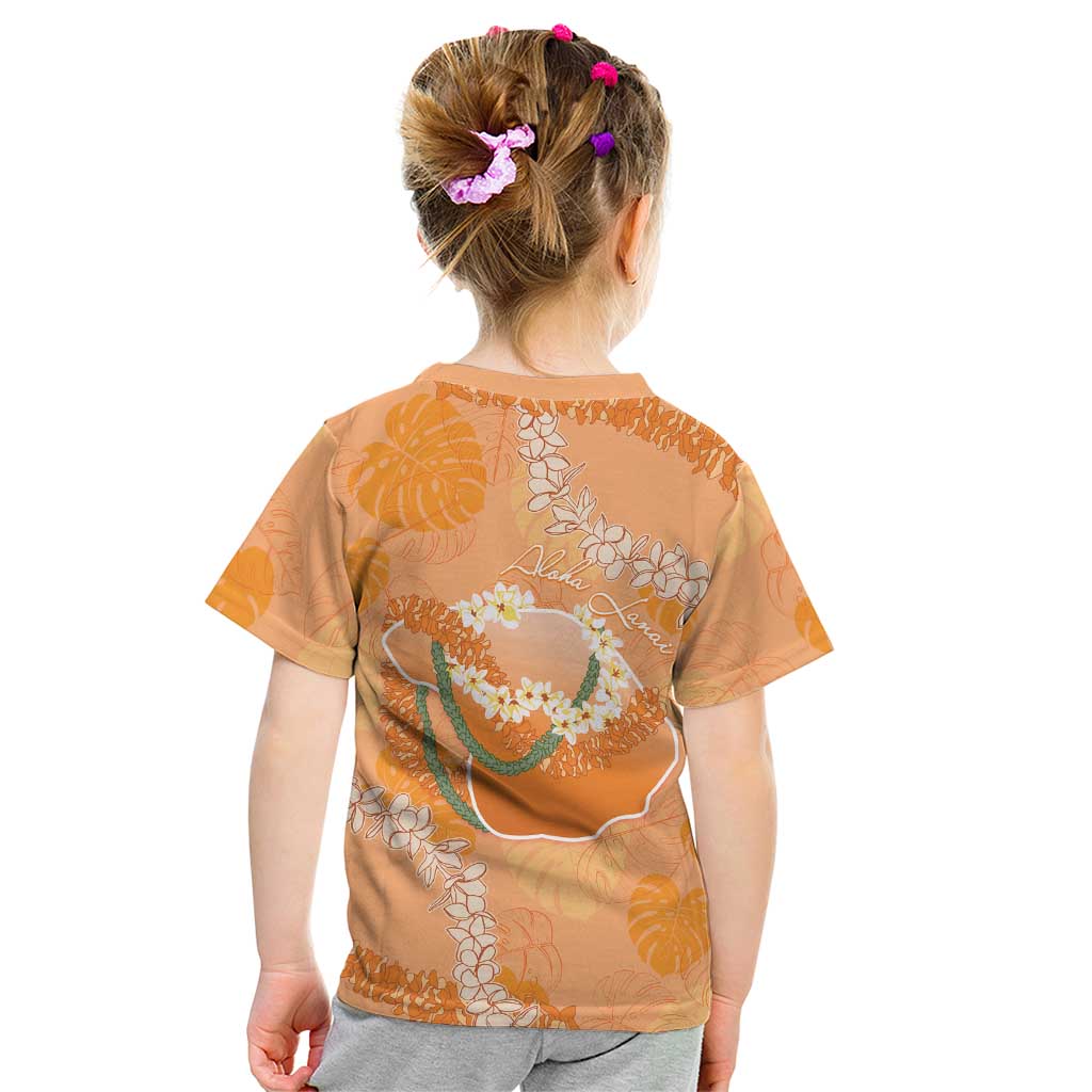 Hawaii Lanai Island Flowers Lei Kid T Shirt Orange Kaunaoa Mix Maile