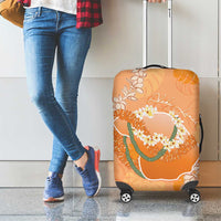 Hawaii Lanai Island Flowers Lei Luggage Cover Orange Kaunaoa Mix Maile LT7 - Polynesian Pride