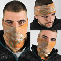 Hawaii Lanai Island Flowers Lei Neck Gaiter Orange Kaunaoa Mix Maile