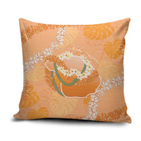 Hawaii Lanai Island Flowers Lei Pillow Cover Orange Kaunaoa Mix Maile