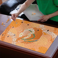 Hawaii Lanai Island Flowers Lei Puzzle Orange Kaunaoa Mix Maile