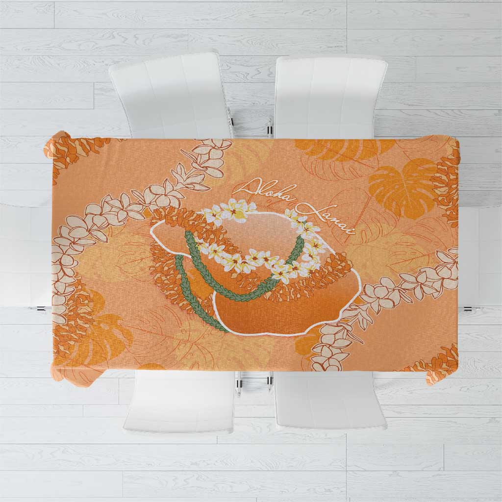 Hawaii Lanai Island Flowers Lei Tablecloth Orange Kaunaoa Mix Maile