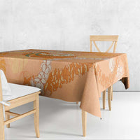 Hawaii Lanai Island Flowers Lei Tablecloth Orange Kaunaoa Mix Maile LT7 - Polynesian Pride