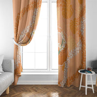 Hawaii Lanai Island Flowers Lei Window Curtain Orange Kaunaoa Mix Maile