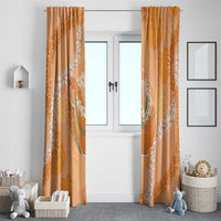 Hawaii Lanai Island Flowers Lei Window Curtain Orange Kaunaoa Mix Maile