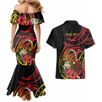Personalized Milne Bay Couples Matching Mermaid Dress and Hawaiian Shirt PNG Lime Pot with Oro Tapa
