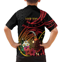 Personalized Milne Bay Family Matching Long Sleeve Bodycon Dress and Hawaiian Shirt PNG Lime Pot with Oro Tapa